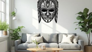 thumb Afrika Maske Lazer Kesim Metal Tablo 2