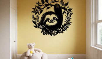 thumb Çelenk içinde Tembel Hayvan Metal Tablo