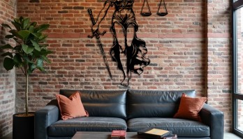 thumb Adaletin Simgesi Lazer Kesim Metal Tablo