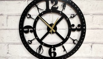 Pilates Lazer Kesim Metal Duvar Saati