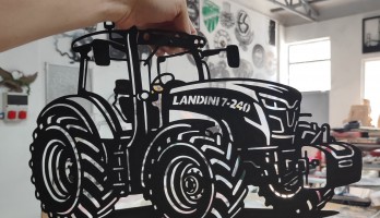 Landini 7-240 Traktör Lazer Kesim Metal Tablo