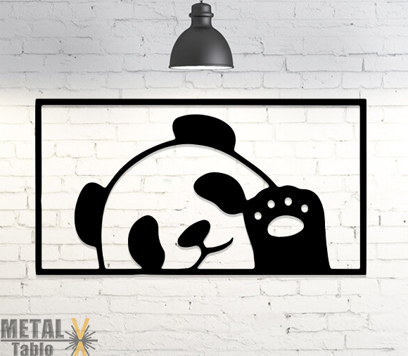 El Sallayan Panda Lazer Kesim Metal Tablo