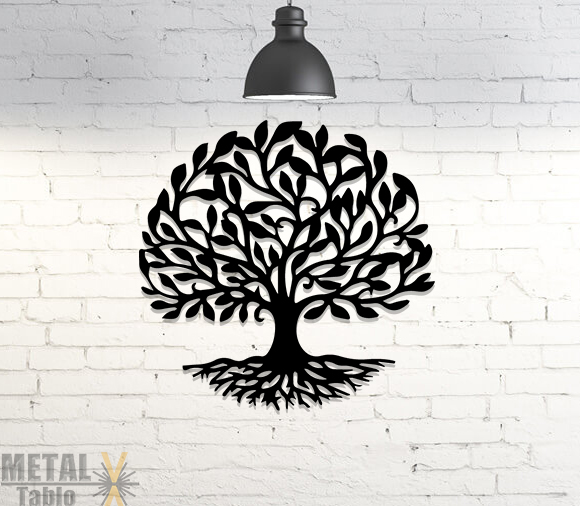 Arbol De La Vida Silueta Lazer Kesim Metal Tablo