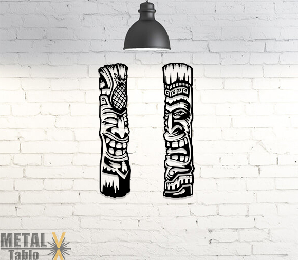 Afrika Tiki Maske Metal Tablo