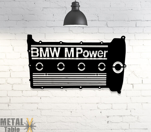 Bmw M Power Motor Kapağı Metal Tablo