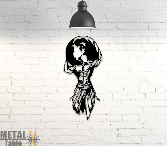 Dünyayı Omuzlayan Adam Metal Tablo