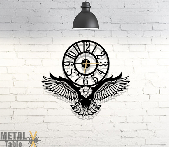 Modern Kartal Metal Duvar Saati