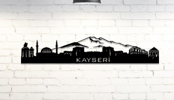Kayseri Şehir Silüeti Lazer Kesim Metal Tablo