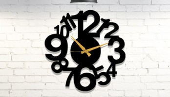 Büyük Rakamlı Metal Lazer Kesim Duvar Saati  2