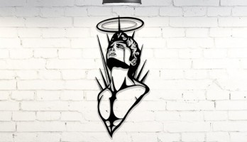 Yukarı Bakan Adam Metal Tablo