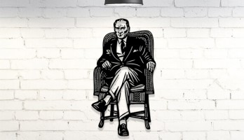 Mustafa Kemal Atatürk Lazer Kesim Metal Tablo
