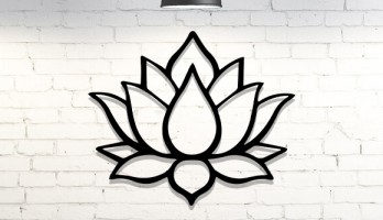 Lotus Çiçeği Lazer Kesim Metal Tablo
