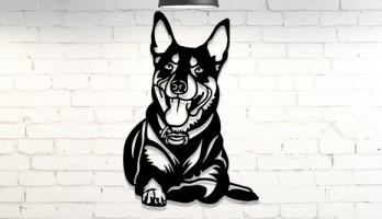 Kurt Köpeği Lazer Kesim Dekorasyon Metal Tablo