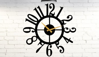 Büyük Rakamlı Yuvarlak Metal Duvar Saati