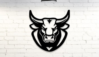 Kasaplara Özel Boğa Kafası Metal Tablo