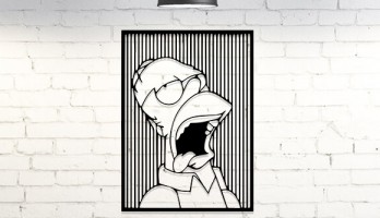Homer Simpson Acıkmış Lazer Kesim Metal Tablo