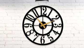 Büyük Rakamlı Yuvarlak Metal Duvar Saati 2