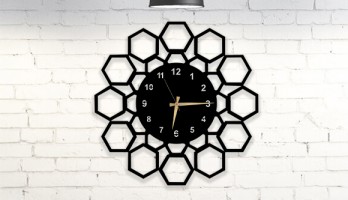 thumb Lazer Kesim Metal Modern Duvar Saati