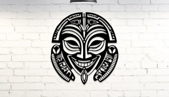 Afrika Maske Lazer Kesim Metal Tablo 1