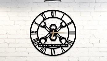 Tamirci Anahtar Somun Lazer Kesim Metal Duvar Saati