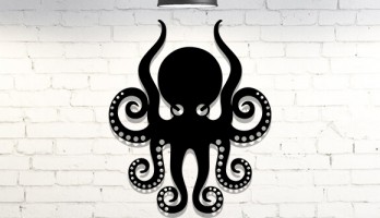 Ahtapot Lazer Kesim Metal Tablo