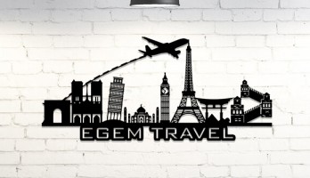 Turizm ve Seyahat Acenteleri için Metal Tablo