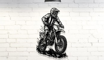 Motocross Lazer Kesim Metal Tablo