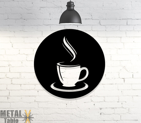 Kahve Fincanı Metal Tablo Dekorasyon