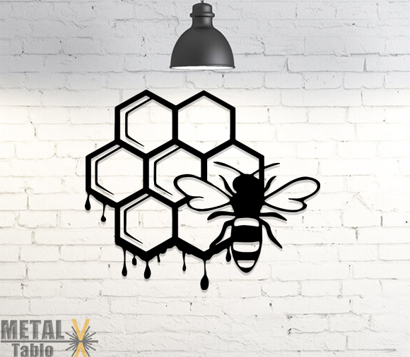 Çoklu Petek Arı Lazer Kesim Metal Tablo