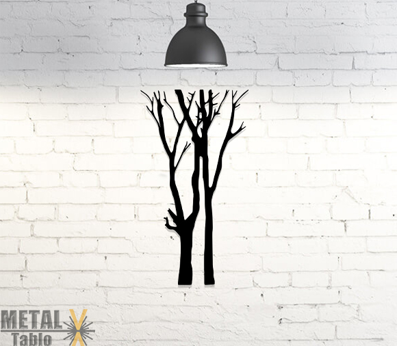 Dekoratif Ağaç Lazer Kesim Metal Tablo